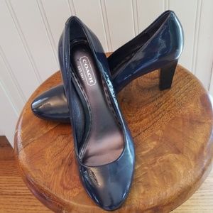 Coach Sheri Blue Patent Leather Heels